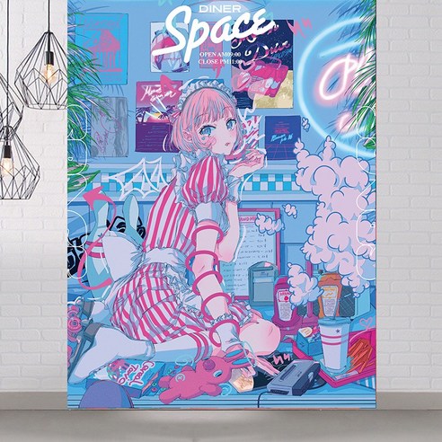 패브릭포스터 숙소 침실 인테리어 소품 INS 큐티 침실 장식 그림, 색상 9