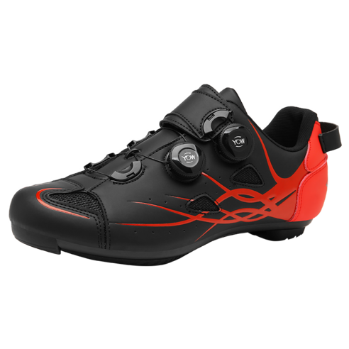 TTiiHot 사이클링 신발 도로 사이클링, 230, 블랙 레드