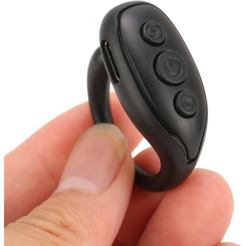 Mini Phone Remote Control Bluetooth App Page Turner Camera Video Recording Scrolling Controller fo, Black