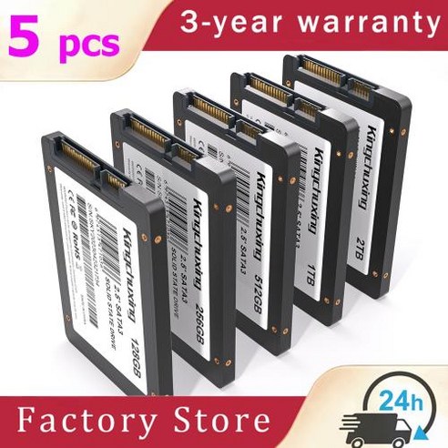 Kingchuxing 노트북 외장 하드 드라이브용 Sata SSD 디스크 Sata3 128GB 240GB 256GB 512GB 1TB 2TB HDD, 5pcs 128GB, 없음, 1) 1pcs 128GB