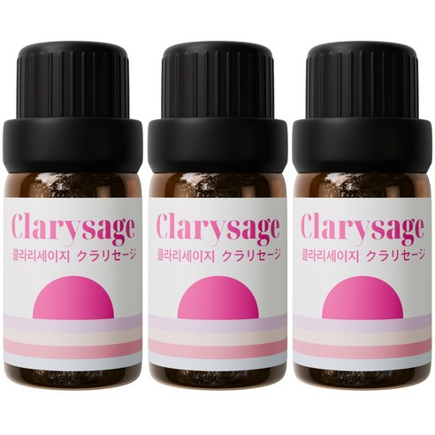 1+1+1 천연 유기농 아로마오일 에센셜오일, 3개, 10ml, 유기농 클라리세이지오일