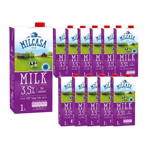 밀카사 멸균우유 3.5%, 1L, 12개