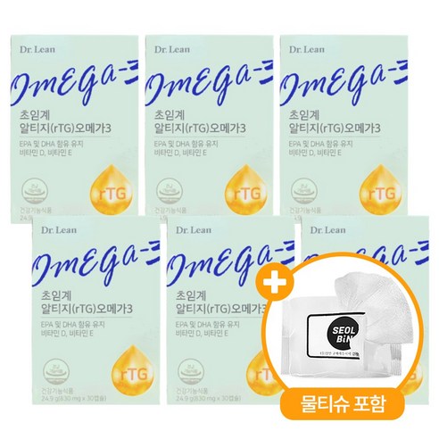 닥터린 초임계 알티지 오메가3 6개월분 송중기 rtg 오메가3 사은품 증정, 30정, 6개