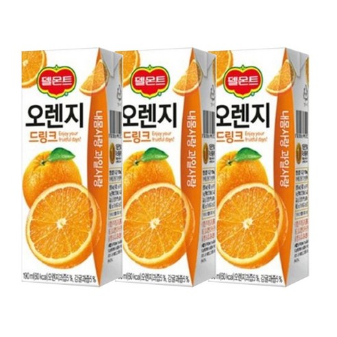 델몬트 드링크 오렌지, 190ml, 22개