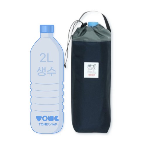 톤온69 2L 물병 가방 보냉백 파우치 생수 물통 보냉가방, 네이비, 1개