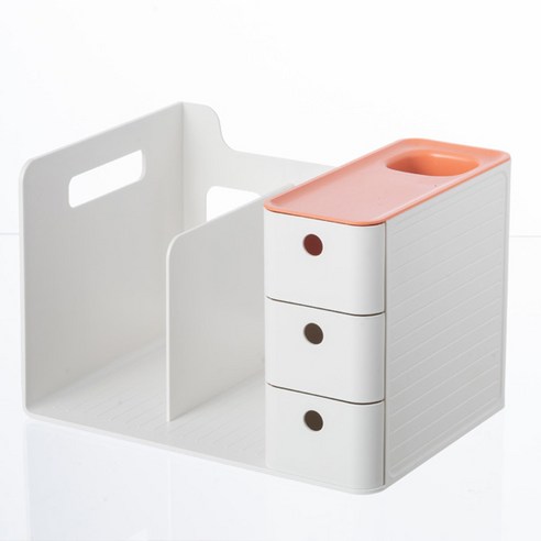 라라하우스 일체형 데스크 책꽂이 오거나이저, 핑크