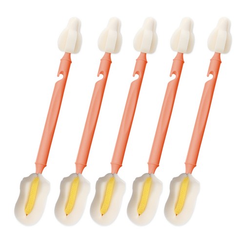 하이비 몽글이 듀얼 젖병 세척 솔 브러쉬 5p, 5.코랄5p, 버블프로, 5개