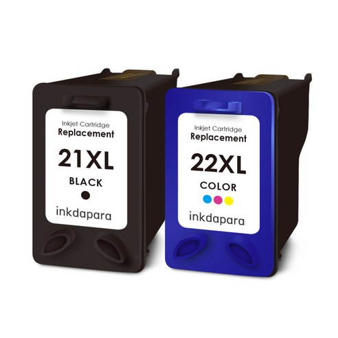 잉크다파라 HP21 HP22 XL 호환 잉크 세트 C9351A C9352A F2120 2180 F2280 HP1420, 1세트, HP21XL 검정+컬러/호환잉크