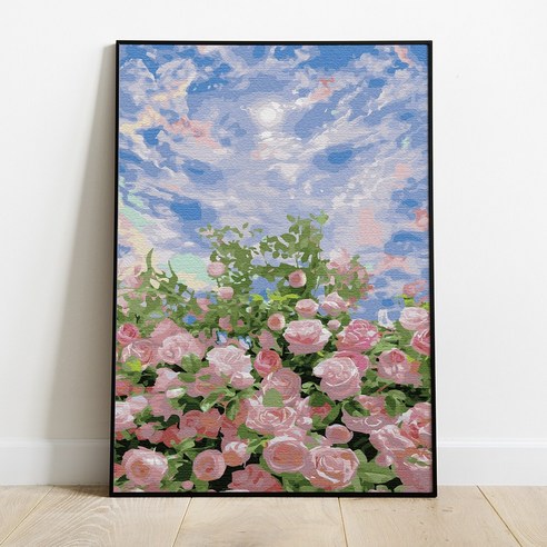 플레이어바웃 DIY 하늘빛 장미 명화그리기 유화 그림, 하늘빛 장미 (GX45639)