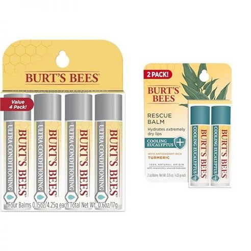 Burt’s Bees 버트 비즈 울트라 컨디셔닝 보습 립밤 오일과 버터가 풍부한 립 모이스처라이저 & 레스큐 밤 쿨링 유칼립투스 항산화 성분이 강황 틴트 프리 함유 버츠비레스큐 Burt’s Bees 버트 비즈 울트라 컨디셔닝 보습 립밤 오일과 버터가 풍부한 립 모이스처라이저 & 레스큐 밤 쿨링 유칼립투스 항산화 성분이 강황 틴트 프리 함유 버츠비레스큐
