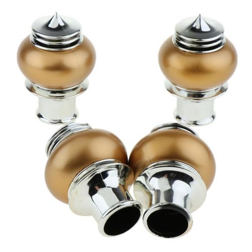 4pcs 장식적인 우아한 디자인 창 커튼 막대 끝 Drapery 레일 폴 헤드 캡 28mm 내부 직경, 밝은 골드 Style_2, {"수건소재":"금속"}
