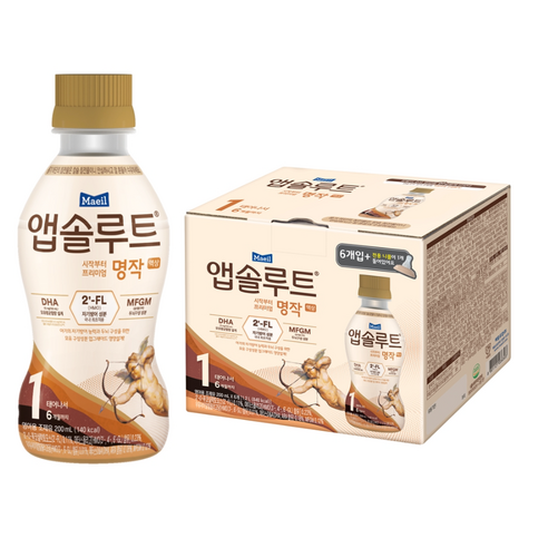 매일유업 앱솔루트 명작 2FL 액상 분유 1단계 200ml, 6개