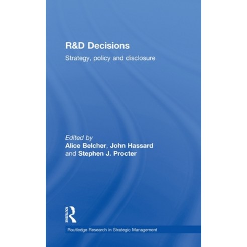 (영문도서) R&D Decisions: Strategy Policy and Innovations Hardcover, Routledge, English, 9780415137775