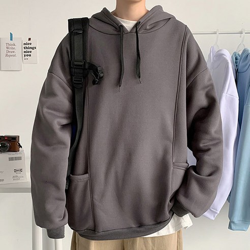 DX3 무지 기모 후드티