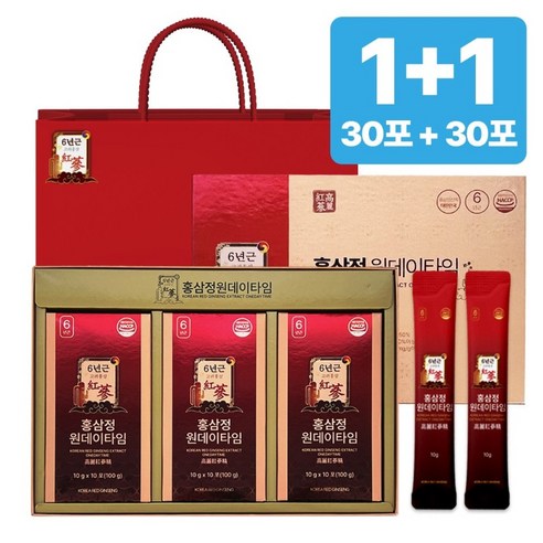 [1+1한정특가] 6년근 홍삼정 홍삼 명절선물 완판10만박스 쇼핑백 유산균 포함 플라이삼육오(주), 2개, 300ml, 1+1(2박스)