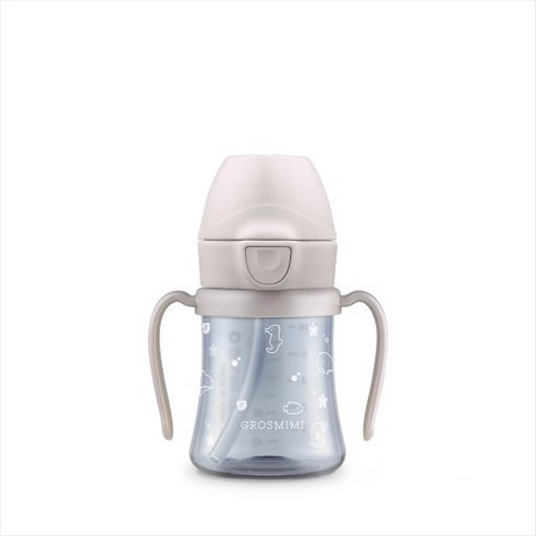 그로미미 PPSU 오션 빨대컵 200ml, 크림베이지, 1개