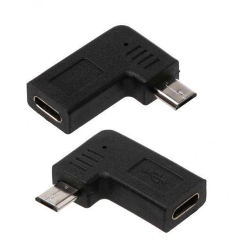 S7용 C형 암 어댑터에 2x90도 마이크로 USB 남성, 설명, 플라스틱, 블랙