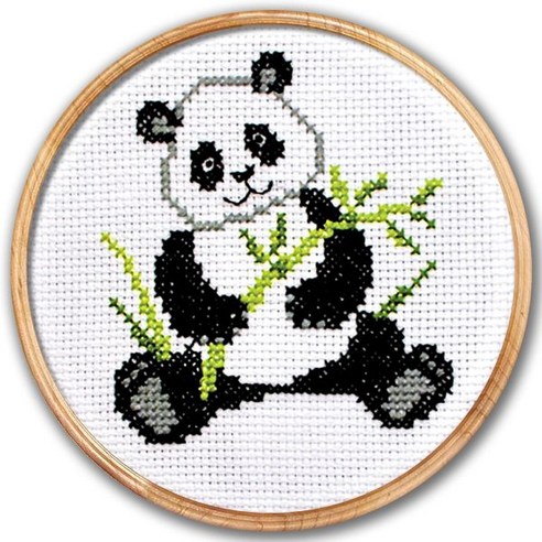 Povitrulya Counted Cross Stitch Kit with Pattern Panda 종이 패턴이 있는 핸드 자수 14 카운트 블랭크 아이다 캔버스 및 미리 분류된