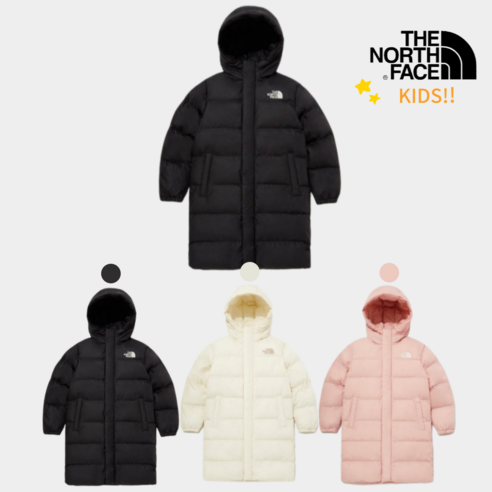 한국 브랜드 백화점에서 판매되는 노스페이스 키즈 롱패딩 VU091216 남아 여아 후드 따뜻한 긴기장 초등학생 겨울 아우터 노스페이스롱패딩