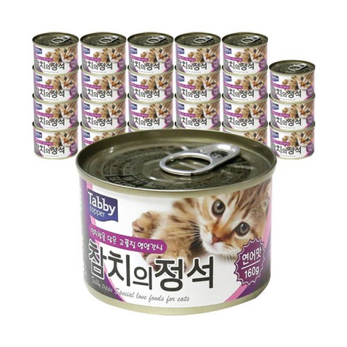 테비 참치의정석 고양이 간식캔 참치 160g, 연어, 24개입