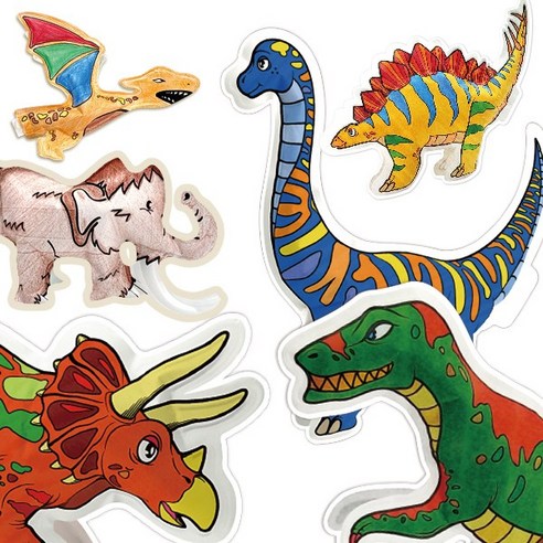 컬러룬 입체 공룡 만들기 색칠공부 공룡시대 6종, 6종 1세트