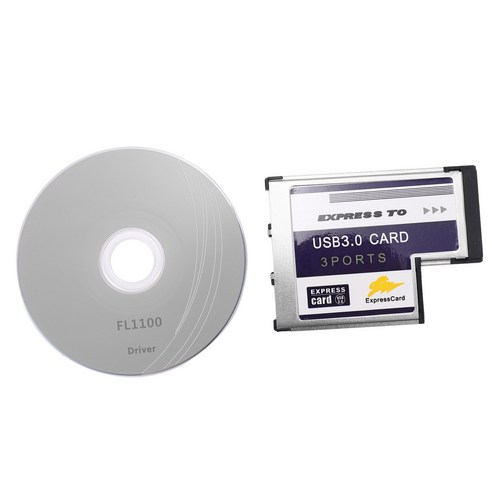 SODIAL 노트북용 3 포트 USB 3.0 익스프레스 카드 54mm PCMCIA NEW, As shown, ExpressCard