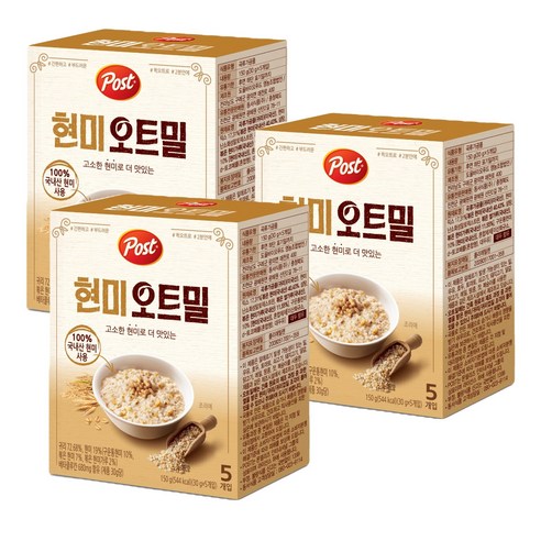 동서 포스트 현미 오트밀 시리얼 150gx3, 3개, 150g