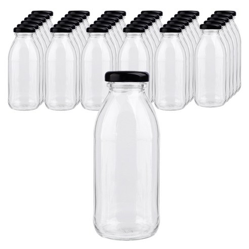 가인글로벌 밀크티300 유리병, 38러그캡 (블랙), 24개, 300ml