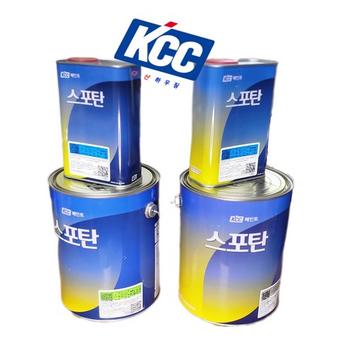 KCC 스포탄(우레탄) 옥상방수용 상도+경화제 4L (녹색 회색 우레탄신나)