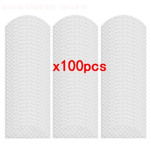 샤오미 패드  배기 흡기 튜닝 100 pcs! 샤오미 로이드미 이브 플러스 로봇 진공 청소기용 일회용 걸레 패드 천, 100 pcs