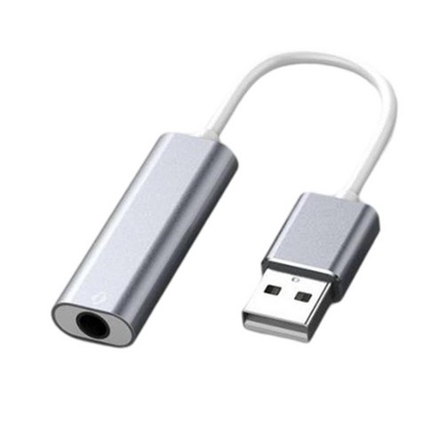 USB 사운드 카드 3.5mm 인터페이스 PC 노트북 컴퓨터용 플러그 앤 플레이 오디오 어댑터, 파란색, {"사이즈":"길이 x 너비 6.77x0.51inch."}, {"수건소재":"알루미늄 합금"}