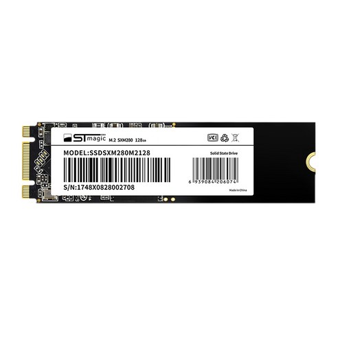 Stmagic SX280 솔리드 스테이트 드라이브 M.2 인터페이스 SSD 솔리드 스테이트 NVME 프로토콜 데스크탑 노트북 범용 표준 버전, 검정, 128g.