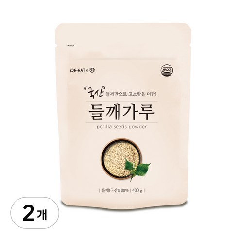 리잇 국산 들깨가루 (국산들깨 100%), 400g, 2개