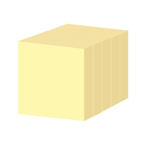 요랜드 파스텔 점착메모지 76 x 76mm 정사각형, 노랑, 5개