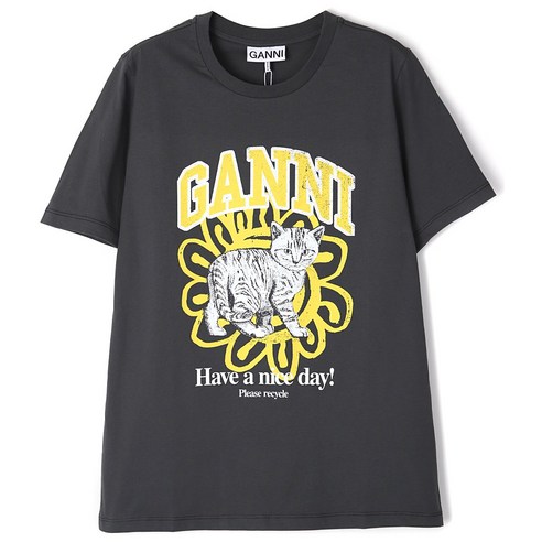 가니 23FW RELAXED CAT T-SHIRT T3532 490 릴렉스드 캣 티셔츠