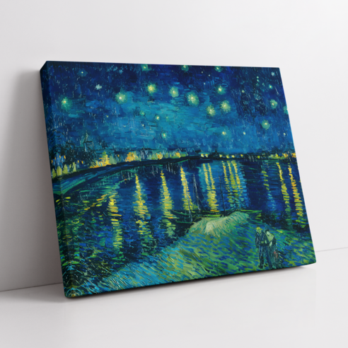 아트앤코 인테리어 캔버스 액자 50x40cm, 반고흐 론강의 별이 빛나는 밤에
