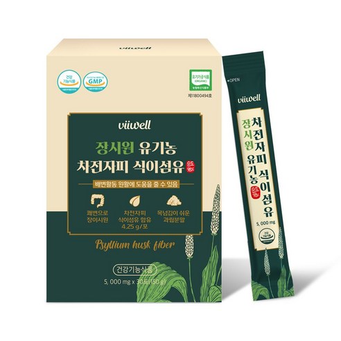 유기농차전자피식이섬유100% 30포, 5g, 1개