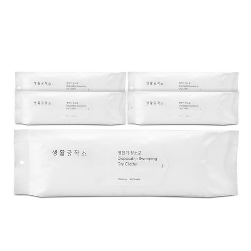생활공작소 정전기 청소포 60매, 5개