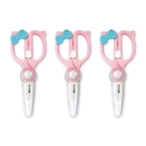 오리움 세라믹 이유식 가위 세라믹 고급 가위 x 3개 휴대용 이유식가위, 혼합색상