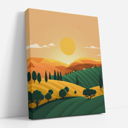 아트앤코 인테리어 캔버스 액자 50x40cm, 랜드스케이프 인 더 플랫