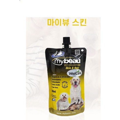 (당일출고) 마이뷰 스킨 & 헤어 케어 영양제 300ml 강아지 고양이 피모 피부 영양제 강아지 영양제