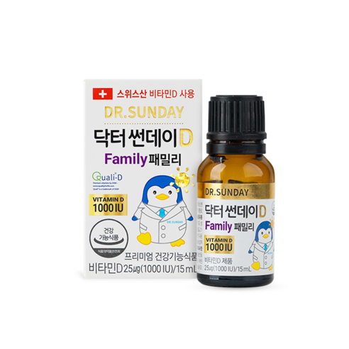 닥터썬데이D 패밀리 1000IU(15ml) (유통기한:24-06-13), 2개, 15ml