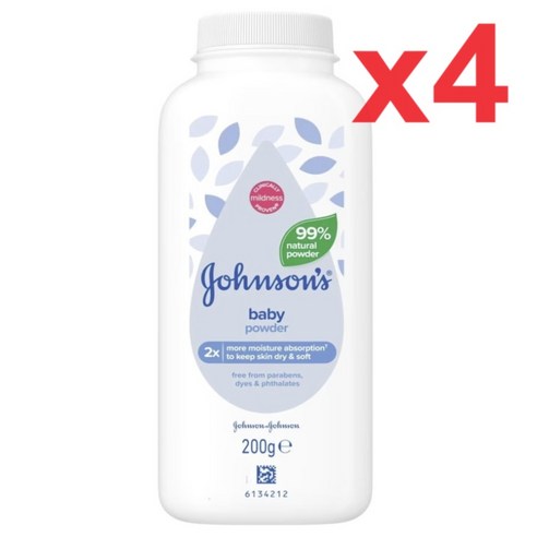 200G 4팩 존슨즈 베이비 파우더 오리지널 향 Johnsons Baby Powder, 4개