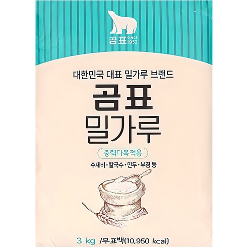 곰표 밀가루 중력다목적용, 3kg, 1개