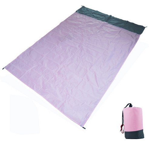 두툼한 모래사장 샌드매트 돛자리 비치 담요 sandproof 비치 매트 비치 시트 말뚝이있는 방수 모래 매트 피크닉 캠핑을위한 경량 매트 그늘막 계곡 피크닉 돗자리, Light Purple, 140X200cm