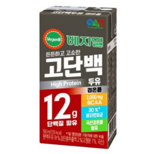 베지밀 고단백 두유 검은콩 두유_사은품 증정, 190ml, 32개