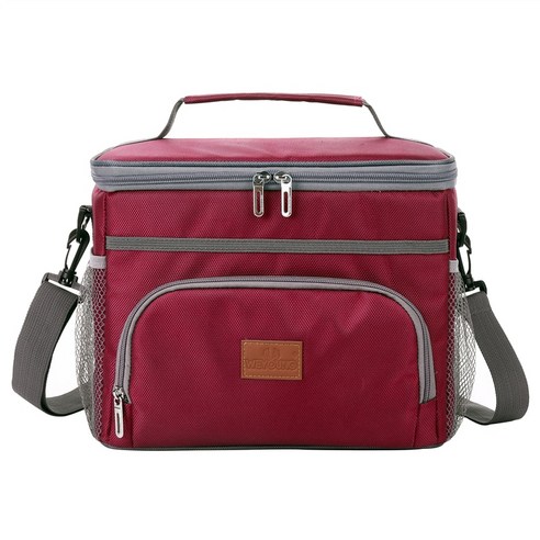 뜨거운 판매 15L 절연 열 쿨러 도시락 가방 작업 피크닉 가방 자동차 아이스 팩 Bolsa termica loncheras para mujer, 하나, Wine red