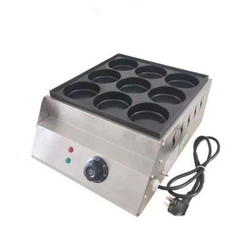 계란빵 굽는기계 12구 길거리 풀빵 전기식 핫케이크, 220V 2200W) 9구 직경8cm
