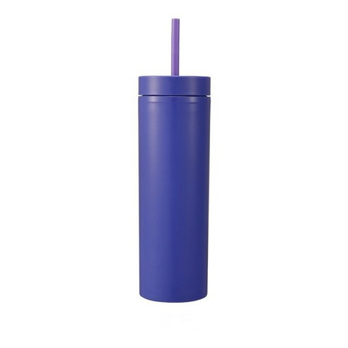 16oz 더블 AS 플라스틱 스트레이트 컵 다색 스크럽 음료 물컵, 네이비 G, 501-600ml