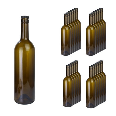 가인글로벌 와인750 갈색 유리병, 블랙 코르크, 24개, 750ml